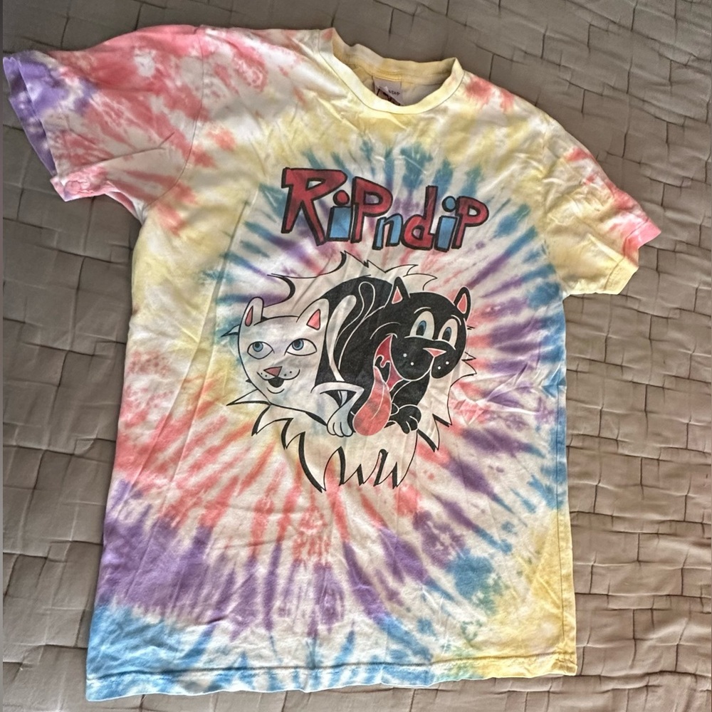 Ripndip Tie Dye Laughing Cat Tee